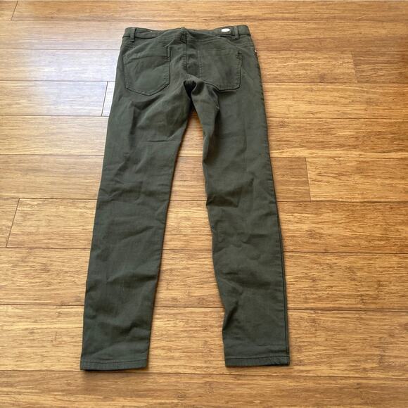Zara Dark Earthy Green Low-Rise Jeans, Size 6 - Picture 3 of 5